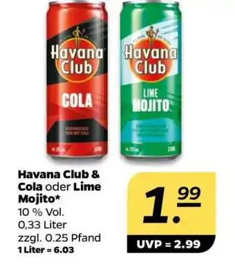 NETTO Havana Club & Cola oder Lime Mojito Angebot