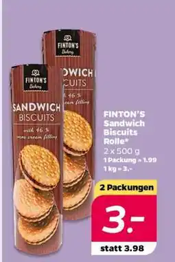 NETTO FINTON'S Sandwich Biscuits Rolle Angebot