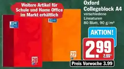 HIT Oxford Collegeblock A4 Angebot