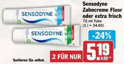 HIT Sensodyne Zahncreme Fluor oder extra frisch Angebot