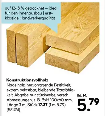 Hellweg Konstruktionsvollholz Angebot