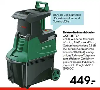 Hellweg Bosch elektro-turbinenhäcksler axt 25 tc Angebot