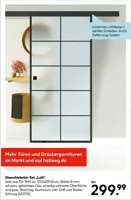 Hellweg Glasschiebetür-set „loft“ Angebot