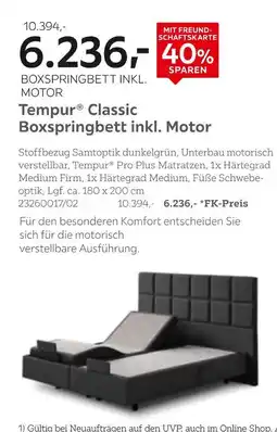 XXXLutz Tempur classic boxspringbett inkl. motor Angebot
