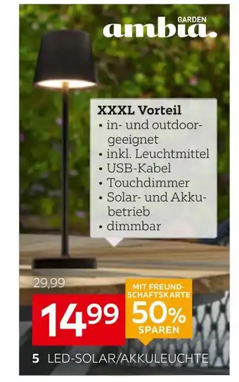 XXXLutz Ambia garden led-solar/akkuleuchte Angebot