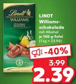 Kaufland LINDT Williams- schokolade Angebot