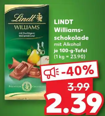 Kaufland LINDT Williams- schokolade Angebot
