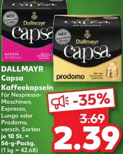 Kaufland DALLMAYR Capsa Kaffeekapseln Angebot