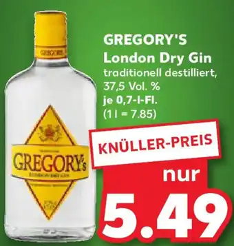 Kaufland GREGORY'S London Dry Gin Angebot