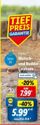 Lidl Lupilu matsch- und buddel-latzhose Angebot