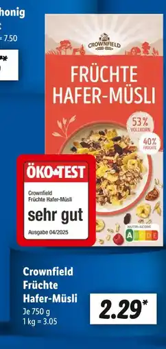 Lidl Crownfield früchte hafer-müsli Angebot