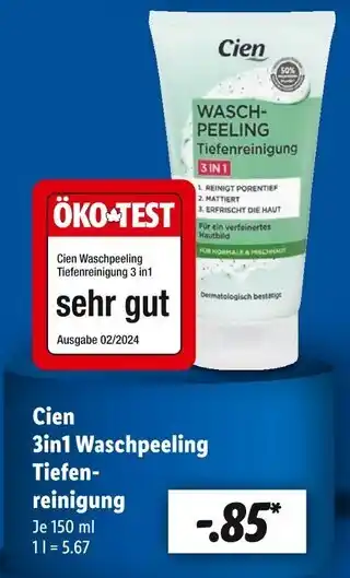 Lidl Cien 3in1 waschpeeling tiefenreinigung Angebot