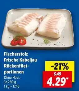 Lidl Fischerstolz frische kabeljau rückenfilet-portionen Angebot