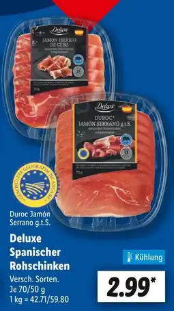 Lidl Deluxe duroc jamón serrano g.t.s Angebot