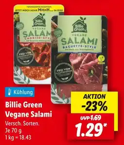 Lidl Billie green vegane salami chorizo-style Angebot
