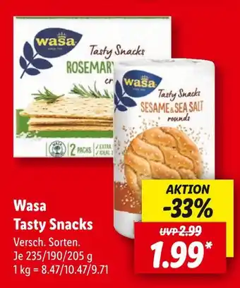 Lidl Wasa tasty snacks rosemary Angebot