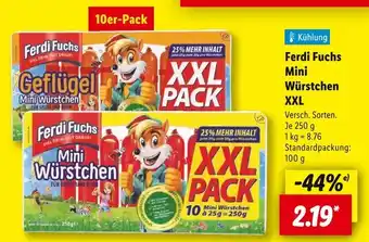 Lidl Ferdi fuchs geflügel mini würstchen xxl Angebot