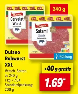 Lidl Dulano cervelat wurst Angebot