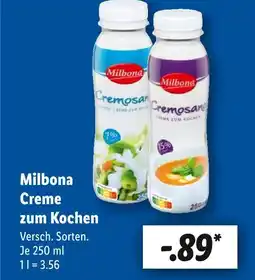 Lidl Milbona creme zum kochen 7% Angebot