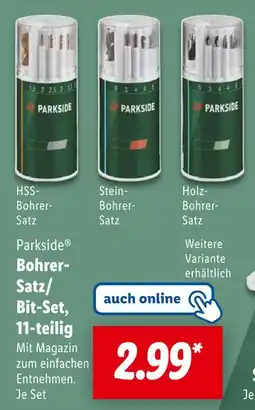 Lidl Parkside hss-bohrer-satz 11-teilig Angebot