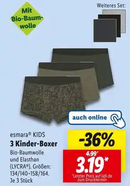 Lidl Esmera 3 kinder-boxer Angebot