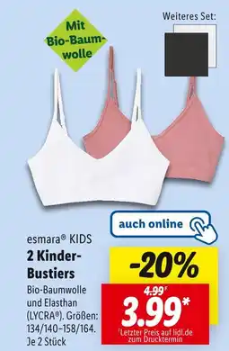 Lidl Esmara kids 2 kinder-bustiers Angebot