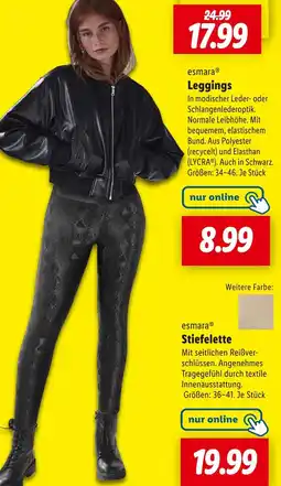 Lidl Esmara leggings oder stiefelette Angebot