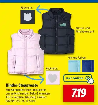 Lidl Kinder-steppweste Angebot