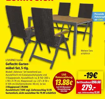 Lidl Livarno home geflecht-gartenmöbel-set, 5-tlg Angebot