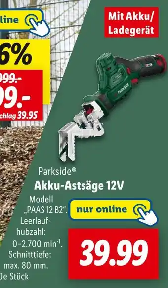 Lidl Parkside akku-astsäge 12v Angebot