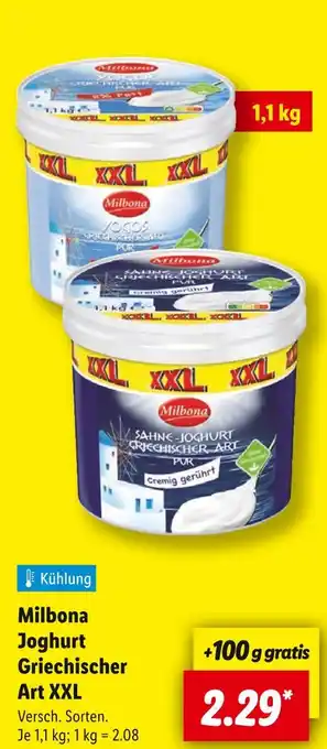 Lidl Milbona joghurt griechischer art xxl Angebot