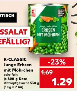 Kaufland K-classic junge erbsen mit möhrchen Angebot
