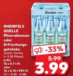Kaufland RHEINFELS QUELLE Mineralwasser oder Erfrischungsgetränke Angebot