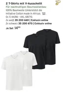 Tchibo 2 T-Shirts mit V-Ausschnitt Angebot