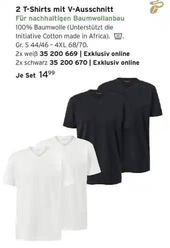 Tchibo 2 T-Shirts mit V-Ausschnitt Angebot