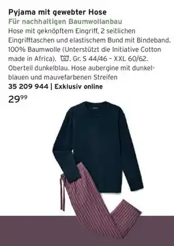 Tchibo Pyjama mit gewebter Hose Angebot