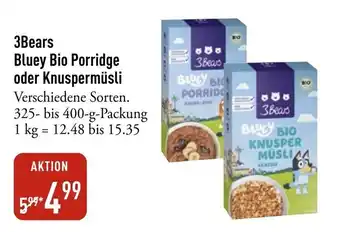 Galeria Markthalle 3Bears Bluey Bio Porridge oder Knuspermüsli Angebot