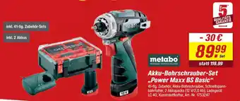 toom Baumarkt metabo Akku-Bohrschrauber-Set ..Power Maxx BS Basic" Angebot