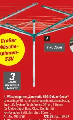 toom Baumarkt Wäschespinne „Linomatic 600 Deluxe Cover" Angebot
