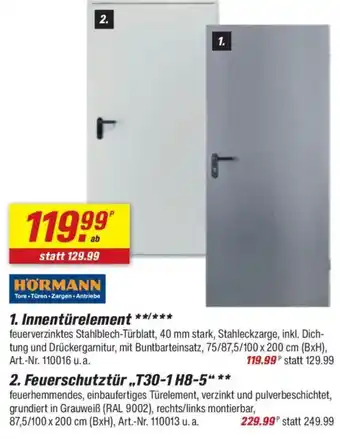 toom Baumarkt HORMANN Feuerschutztür,,T30-1 H8-5" Angebot