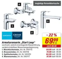 toom Baumarkt QUICKFIX GROHE Armaturenserie „Start Loop" Angebot