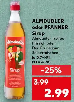 Kaufland ALMDUDLER oder PFANNER Sirup Angebot