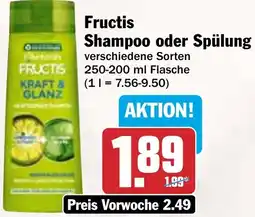 HIT Fructis Shampoo oder Spülung Angebot