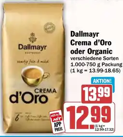 HIT Dallmayr Crema d'Oro oder Organic Angebot