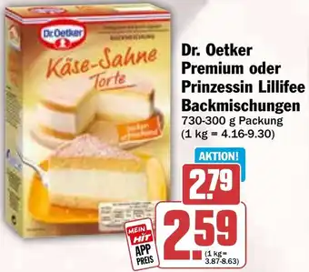 HIT Dr. Oetker Premium oder Prinzessin Lillifee Backmischungen Angebot
