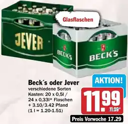 HIT Beck's oder Jever Angebot