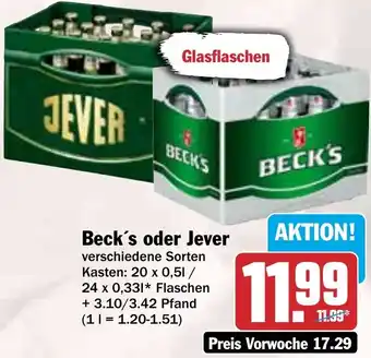 HIT Beck's oder Jever Angebot