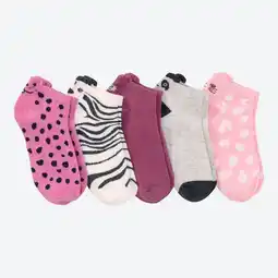 NKD Kinder-Mädchen-Sneaker-Socken im Animal-Design, 5er-Pack Angebot