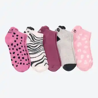 NKD Kinder-Mädchen-Sneaker-Socken im Animal-Design, 5er-Pack Angebot
