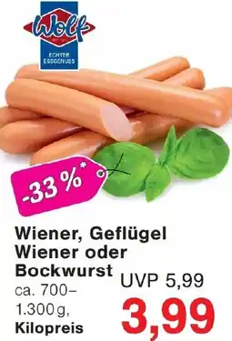 Wiglo Wunderland Wolf Wiener, Geflügel Wiener oder Bockwurst Angebot